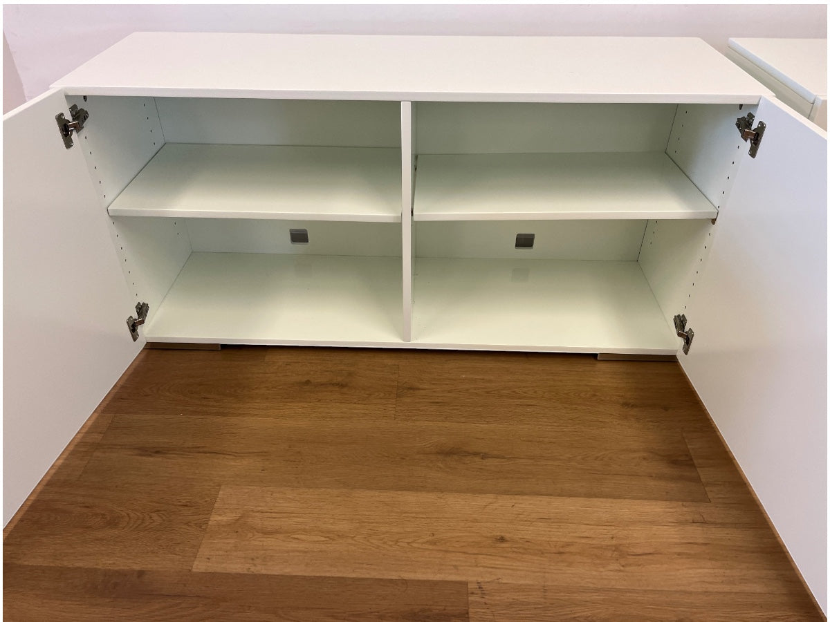 CB2 Fuel White Credenzas, Pair