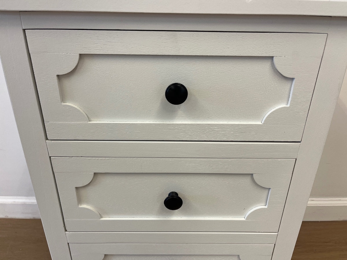 White 3-Drawer Bedside Table