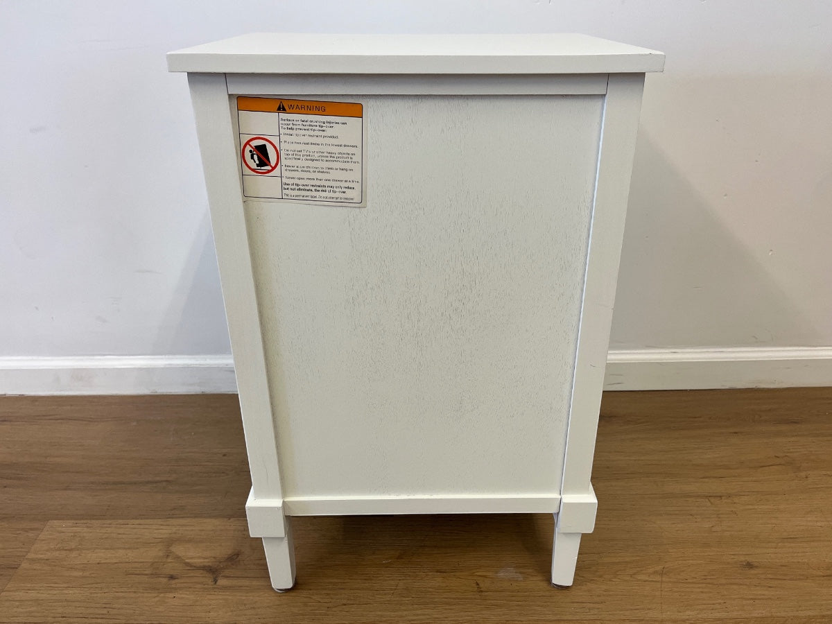 White 3-Drawer Bedside Table