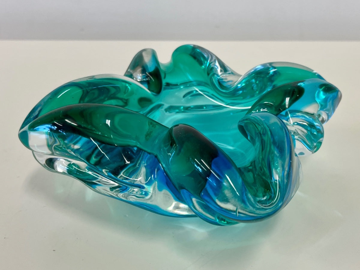 Vintage Murano Sommerso Glass Ashtray