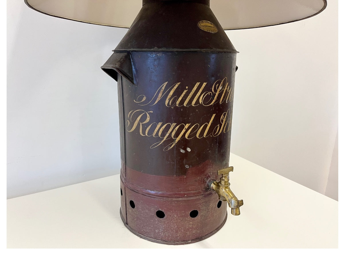 Antique "Mill Street Ragged School" Tea Urn Table Lamp