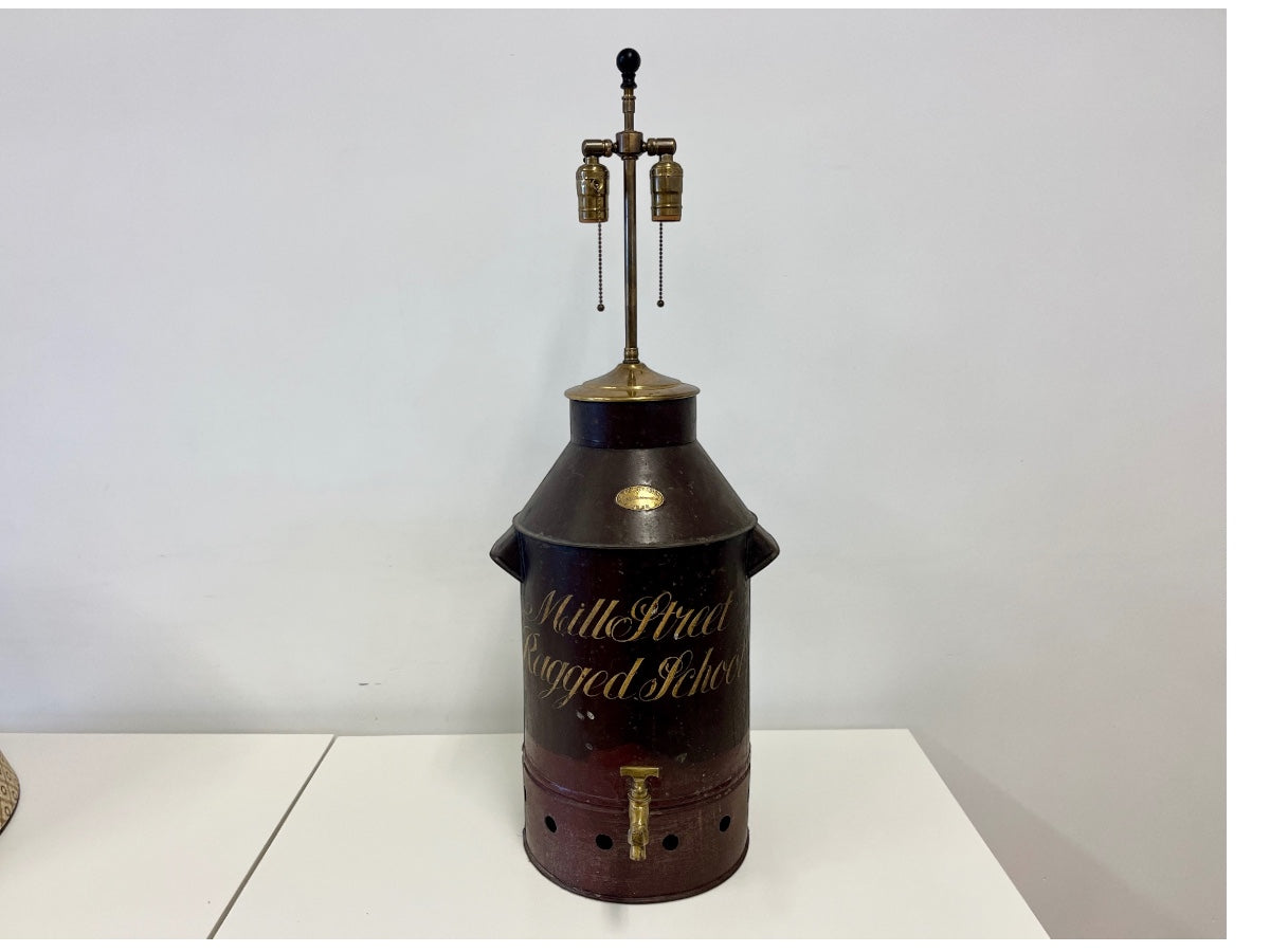 Antique "Mill Street Ragged School" Tea Urn Table Lamp