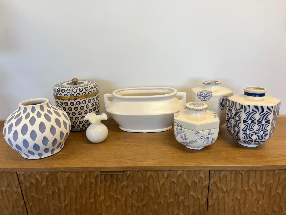 Blue & White Ceramics and Glass Collection