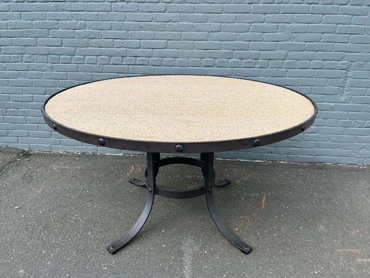 Ralph Lauren “Sheltering Sky” Round Dining Table with Glass Top