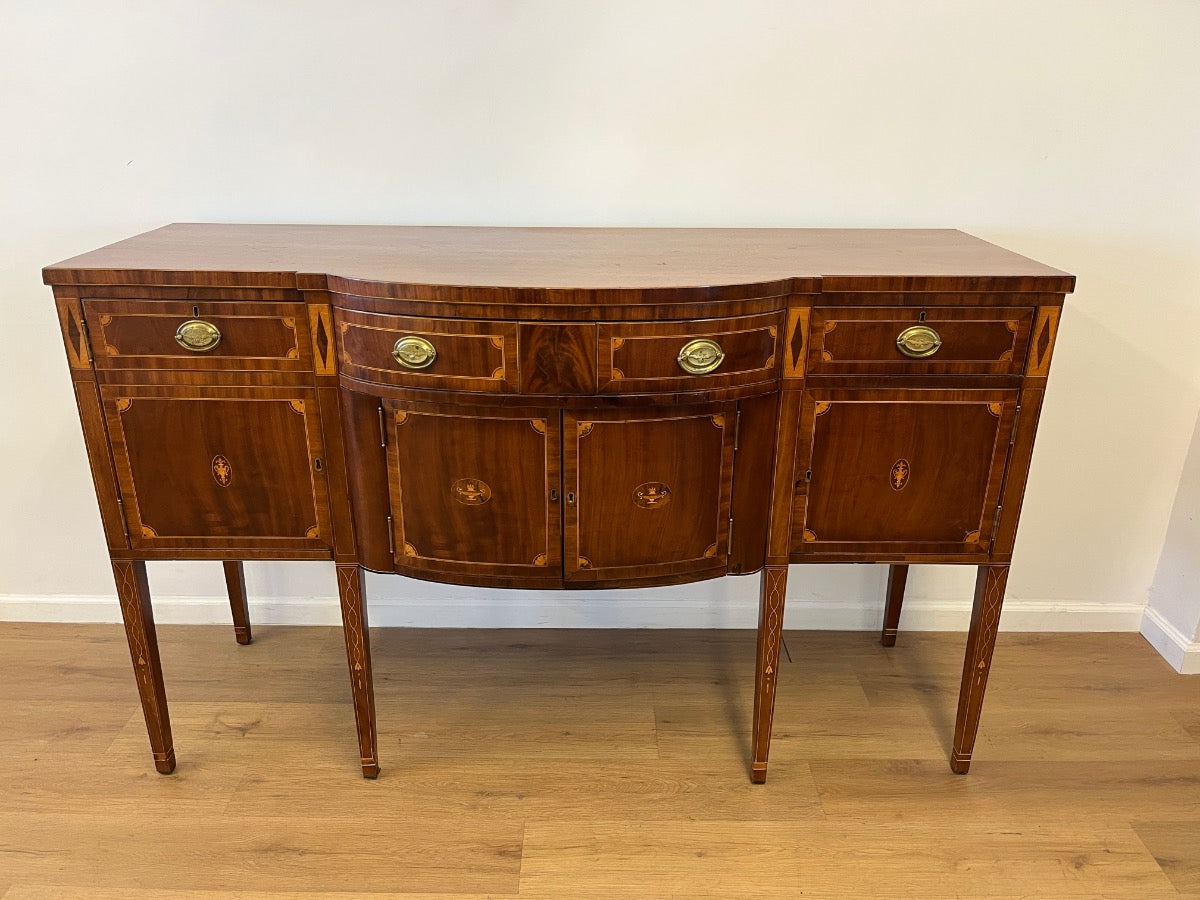Antique Inlaid Mahogany Large Sideboard
