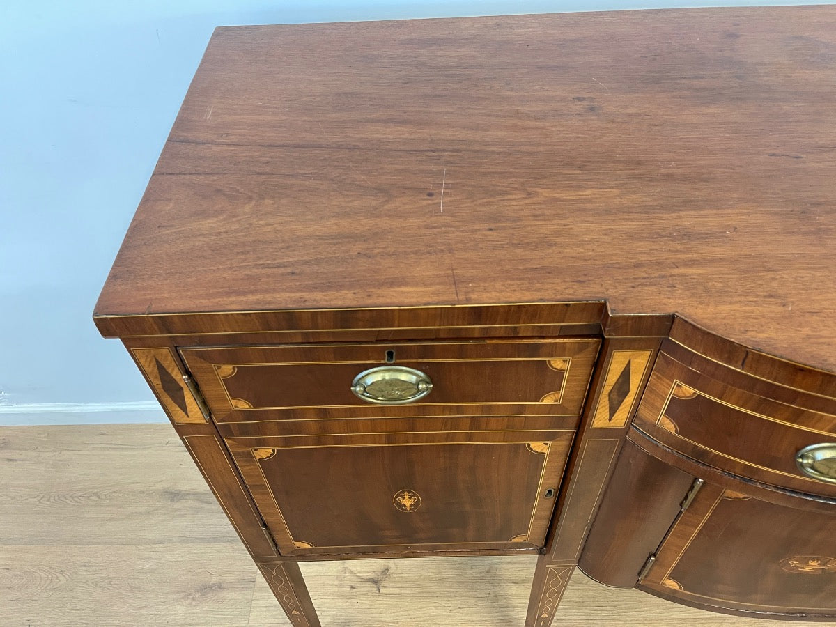 Antique Inlaid Mahogany Large Sideboard