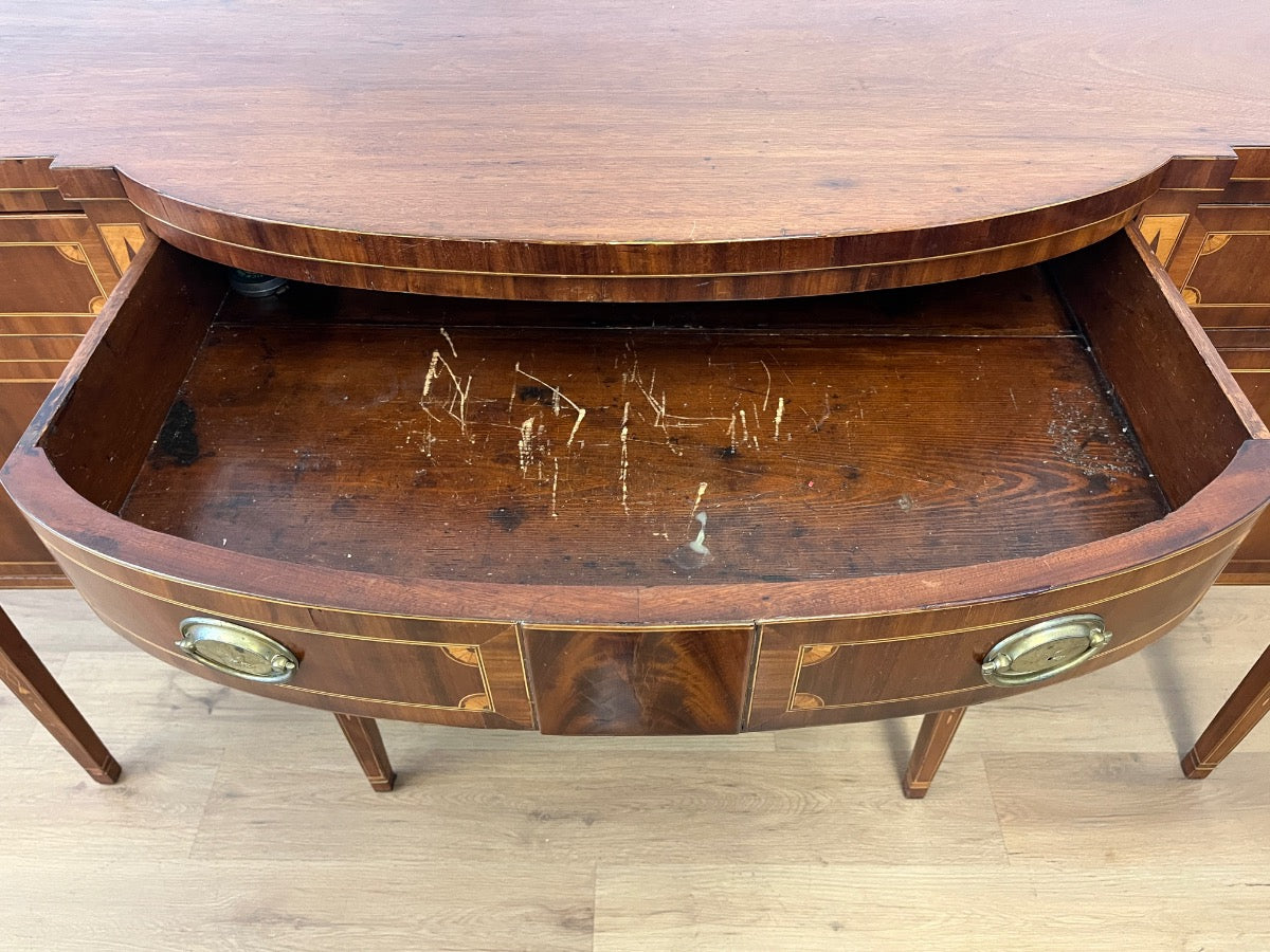 Antique Inlaid Mahogany Large Sideboard