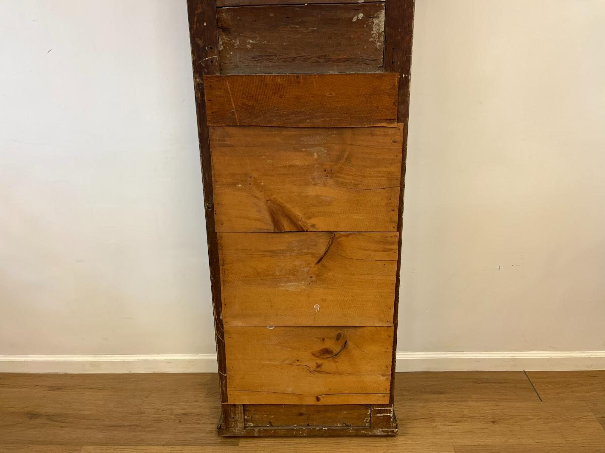 Antique Federal Giltwood and Ebonized Trumeau Wall Mirror