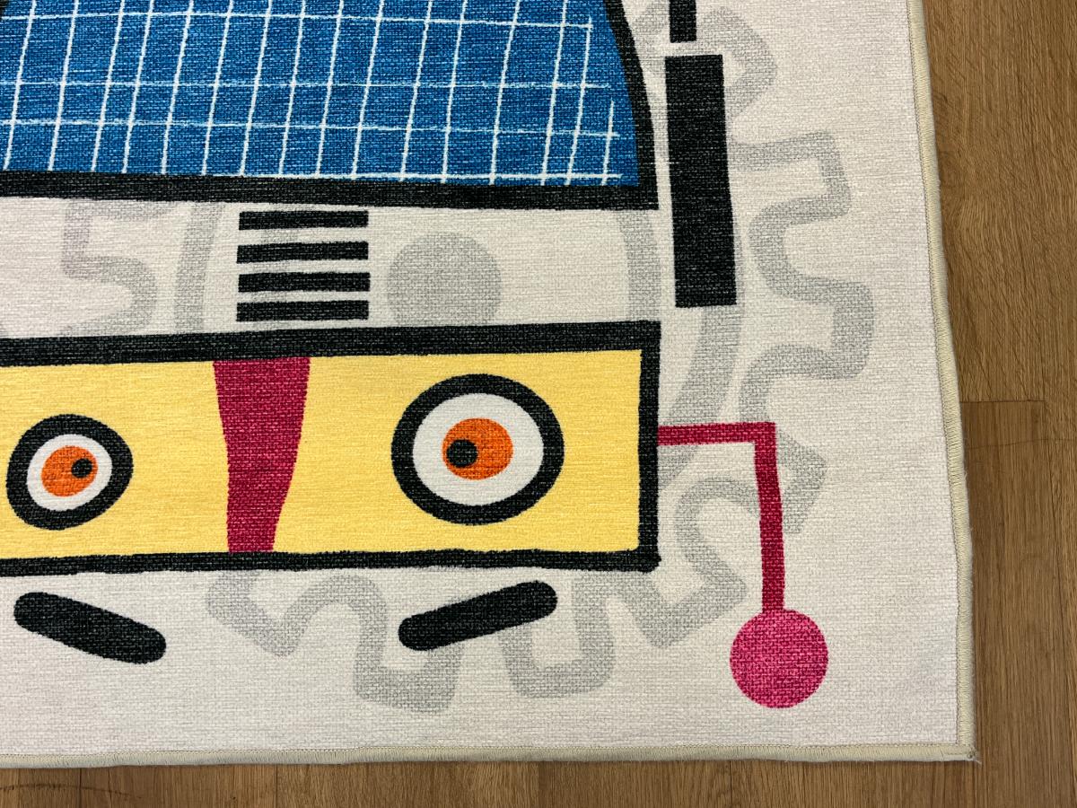 8 x 10 Ruggable Multi Color Robot Party Vinyl Rug