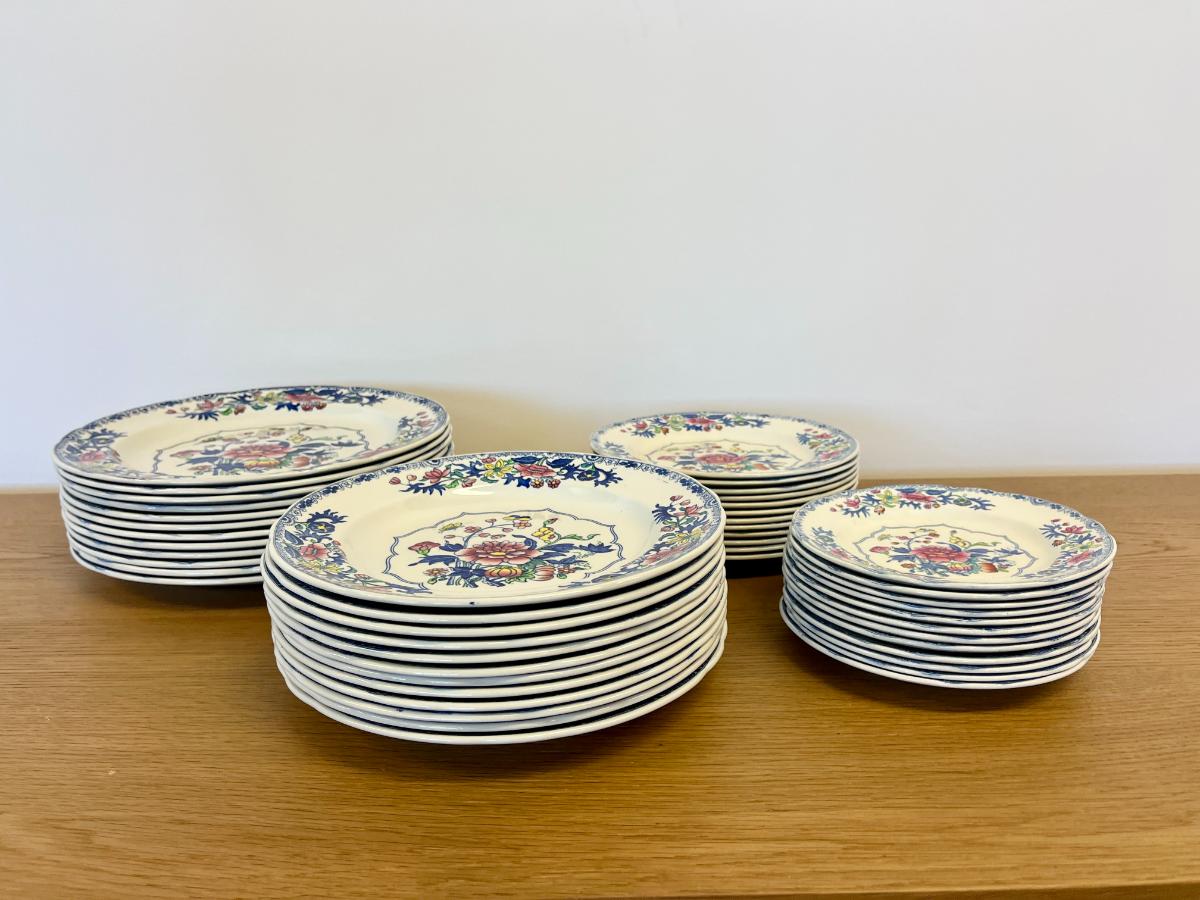Vintage Copeland Spode “Bang Up” Pattern, Service for 12