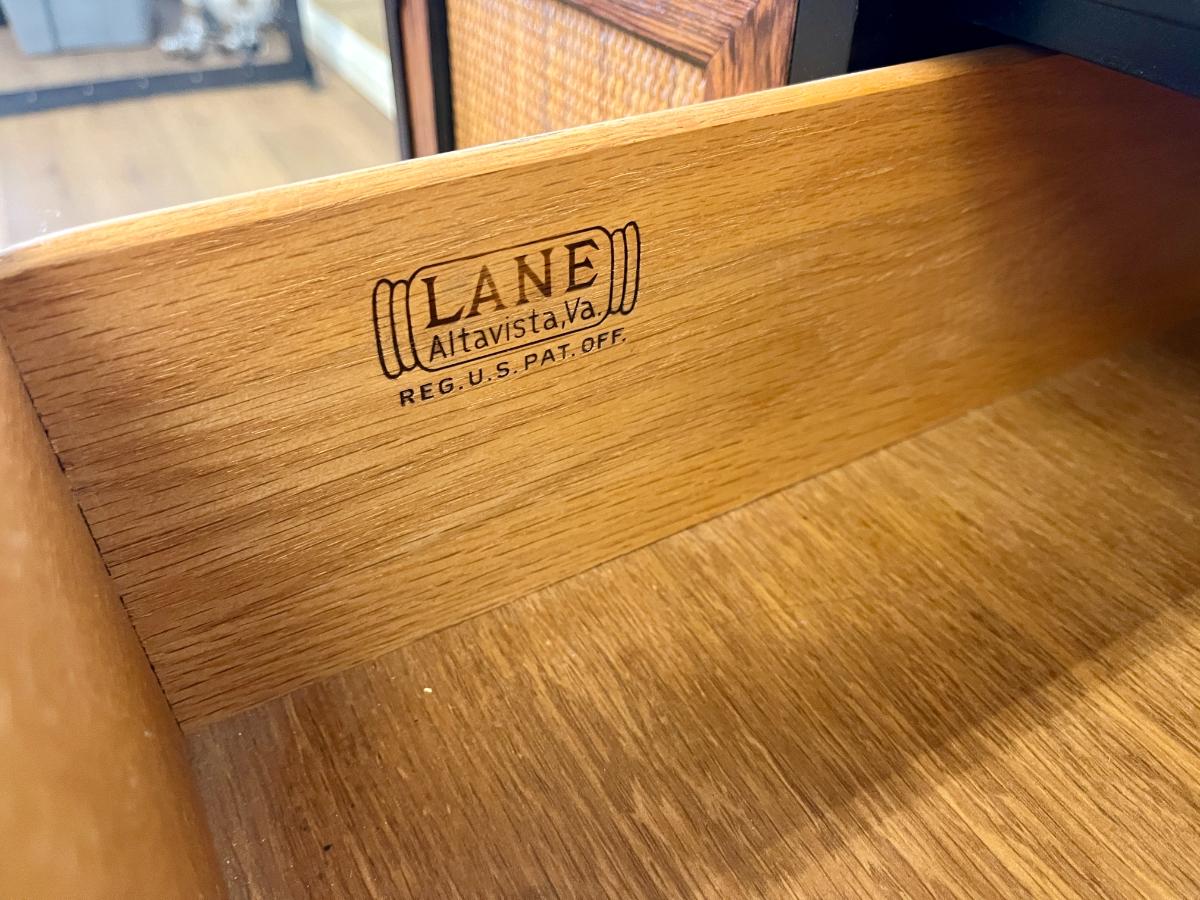 Mid-Century Modern Rosewood & Woven Cane Credenza by Lane