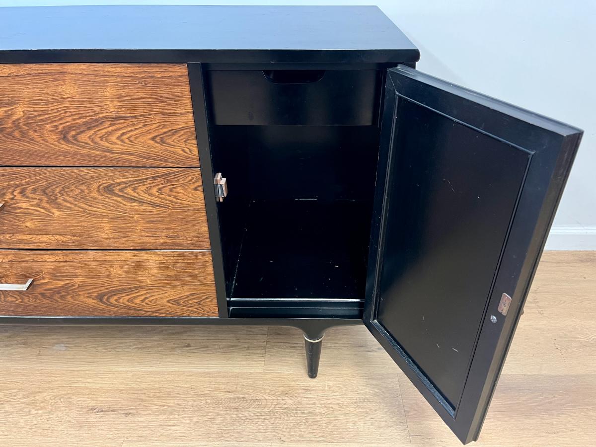 Mid-Century Modern Rosewood & Woven Cane Credenza by Lane