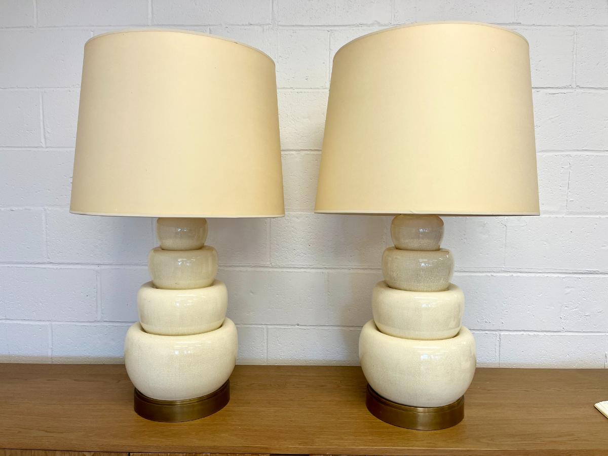 Visual Comfort Chart House Stacked Lamps, Pair