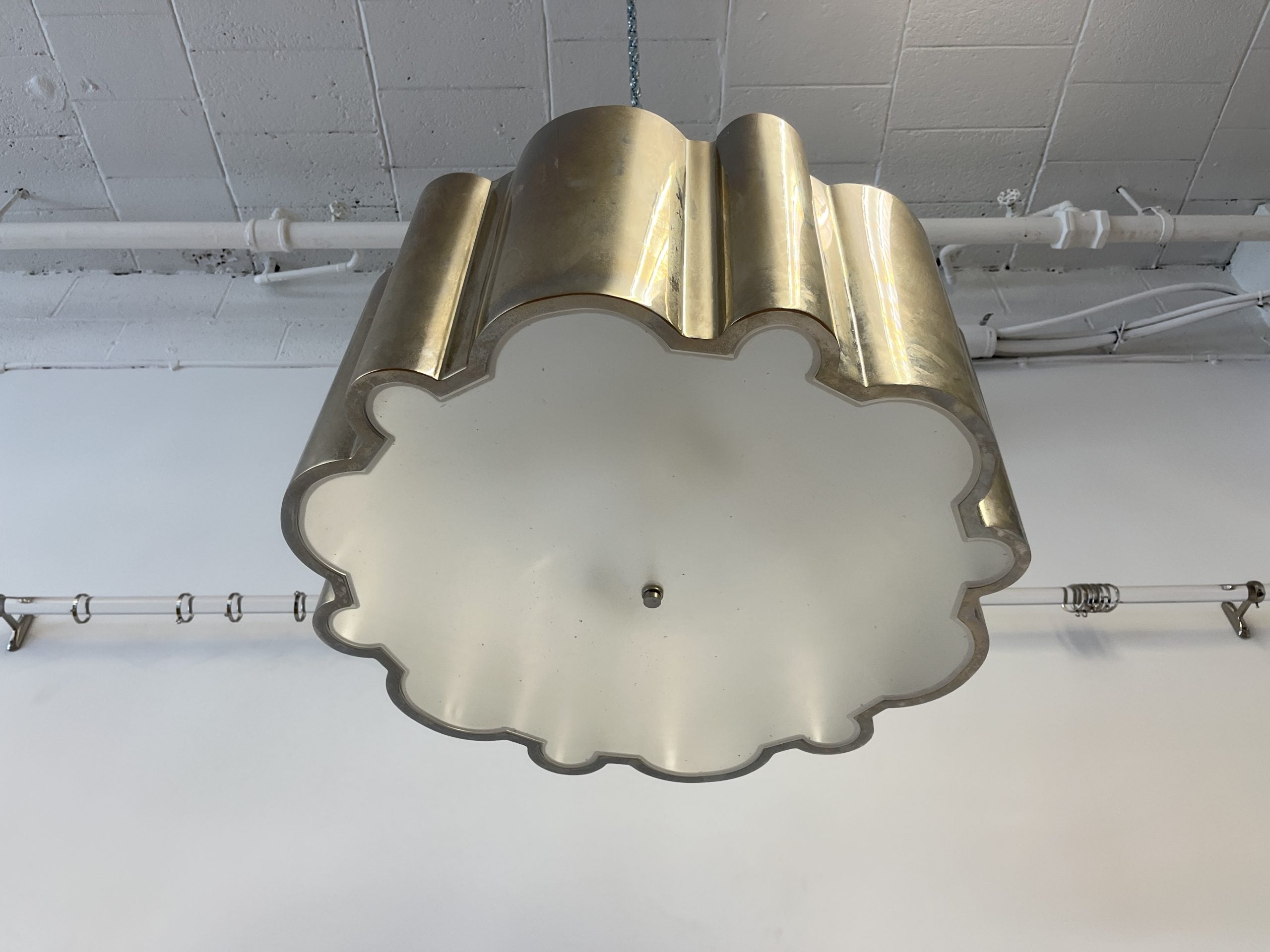 Alexa Hampton Markos Polished Nickel Hanging Ceiling Light, Large