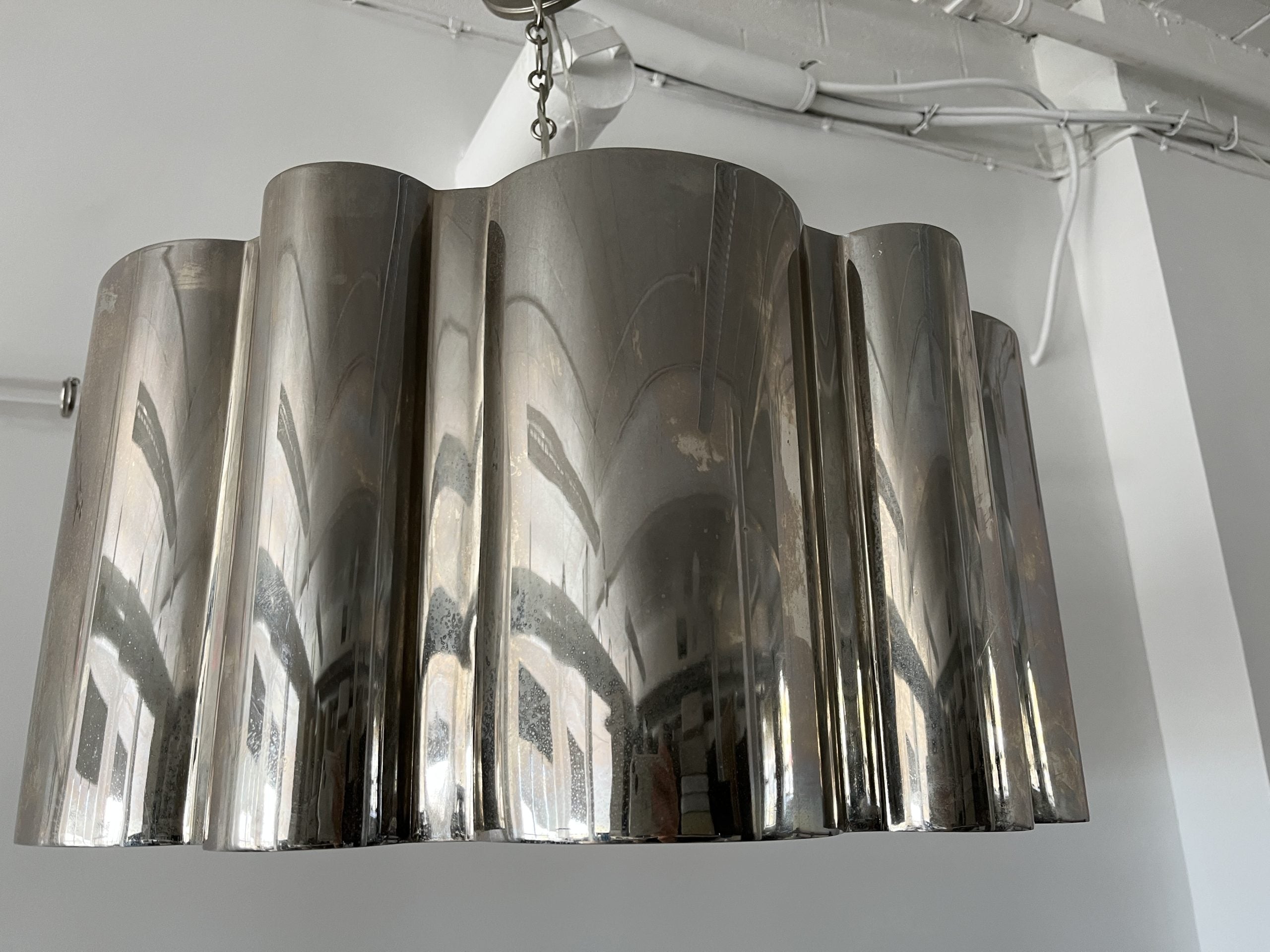 Alexa Hampton Markos Polished Nickel Hanging Ceiling Light, Large