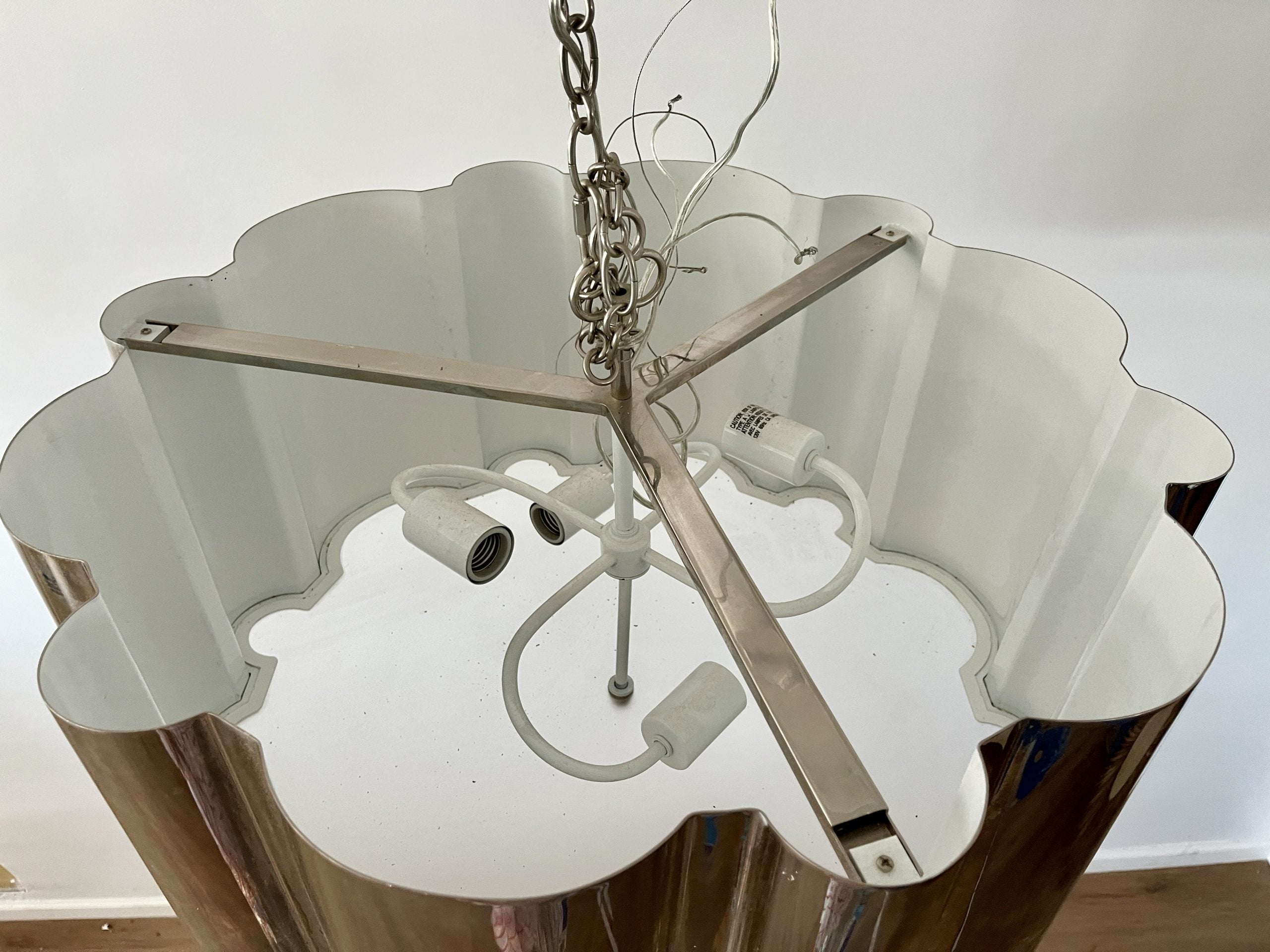 Alexa Hampton Markos Polished Nickel Hanging Ceiling Light, Large
