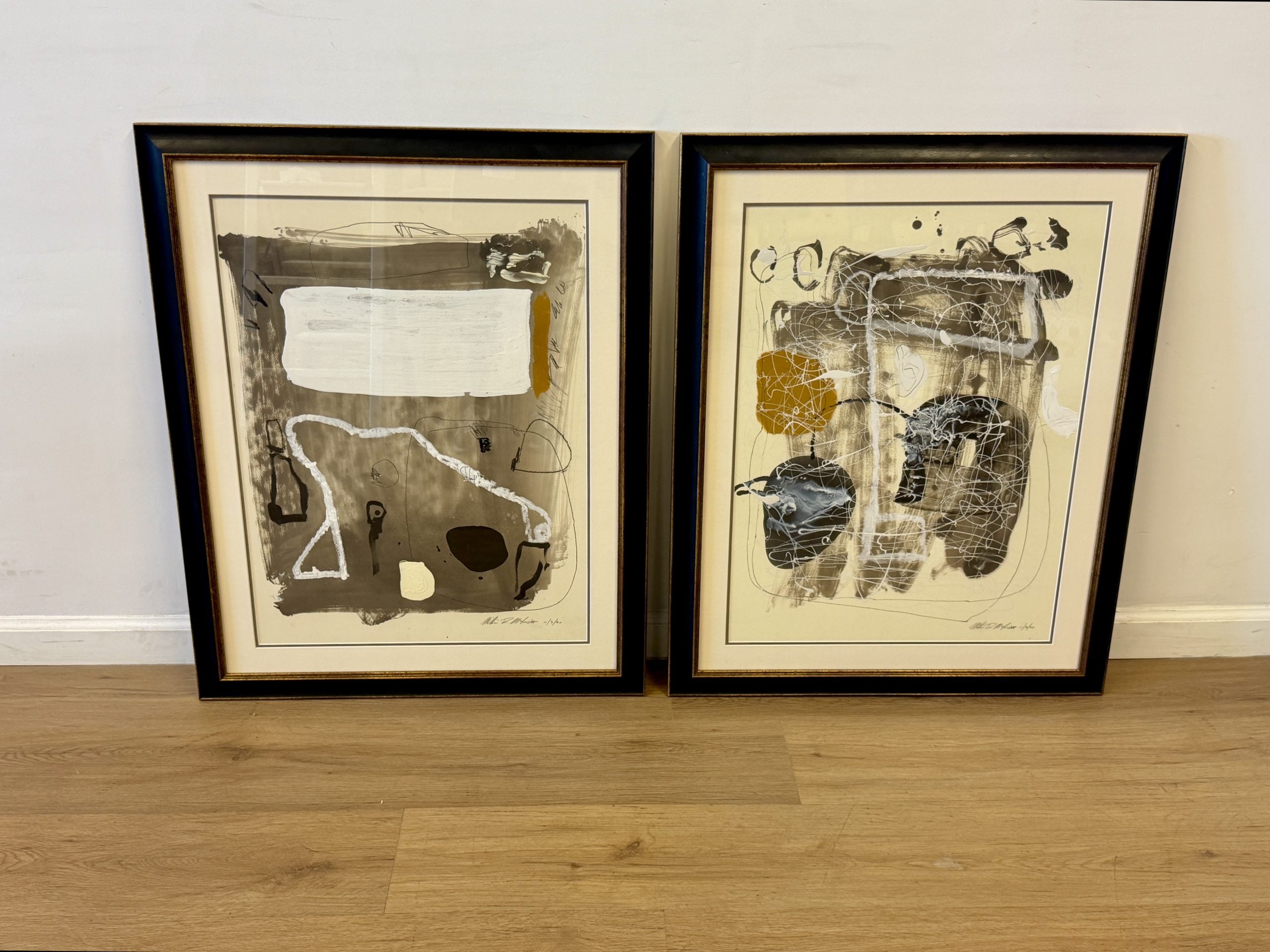 Original Mixed Media Abstract Paintings by William McLure, 2020, Set of 2