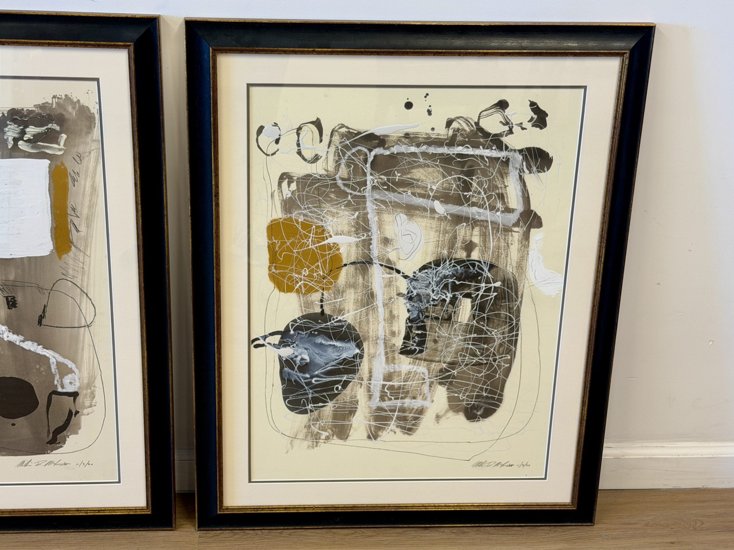 Original Mixed Media Abstract Paintings by William McLure, 2020, Set of 2