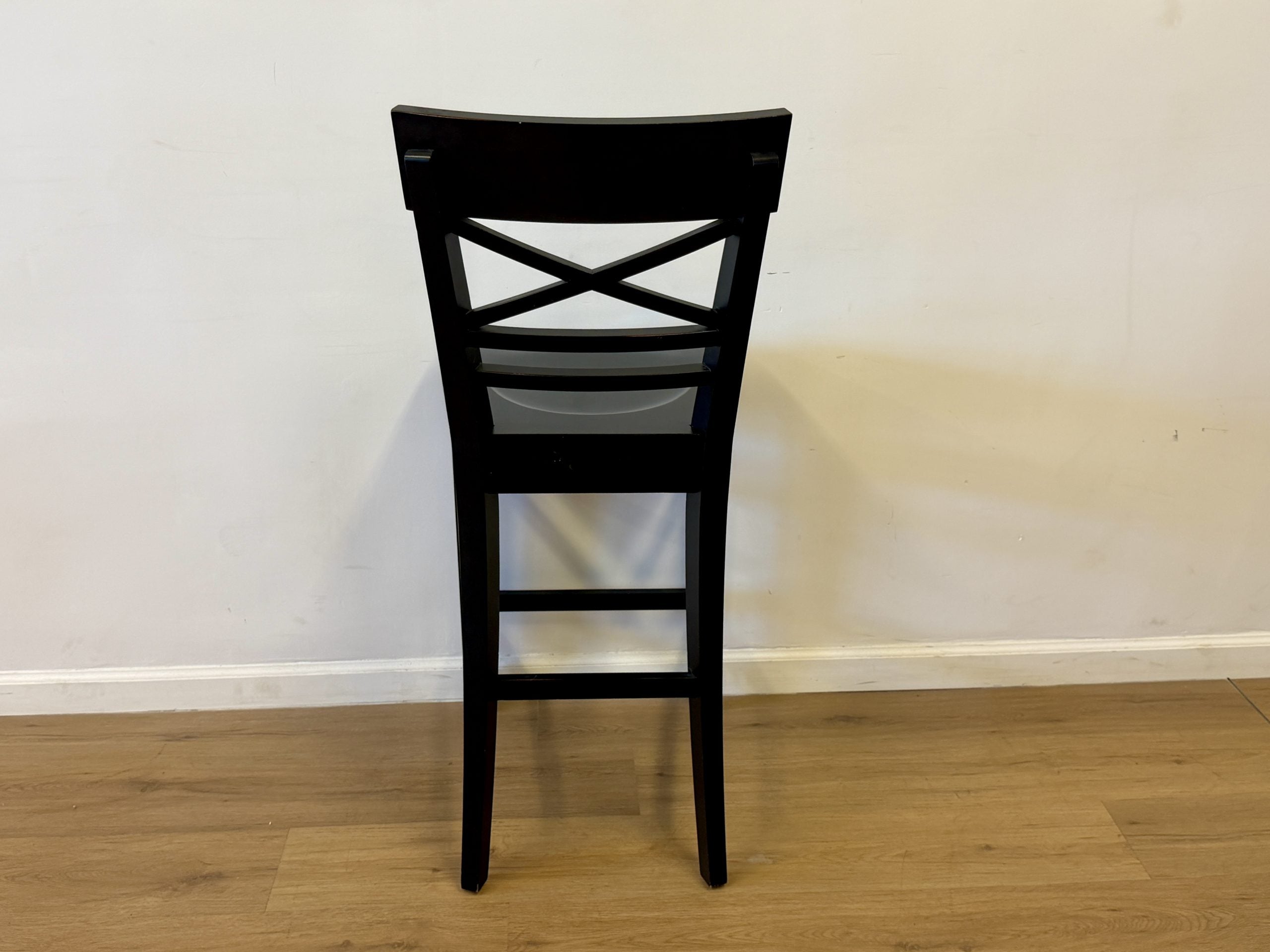 Ethan Allen Black Crossback Wood Counter Stools, Set of 4