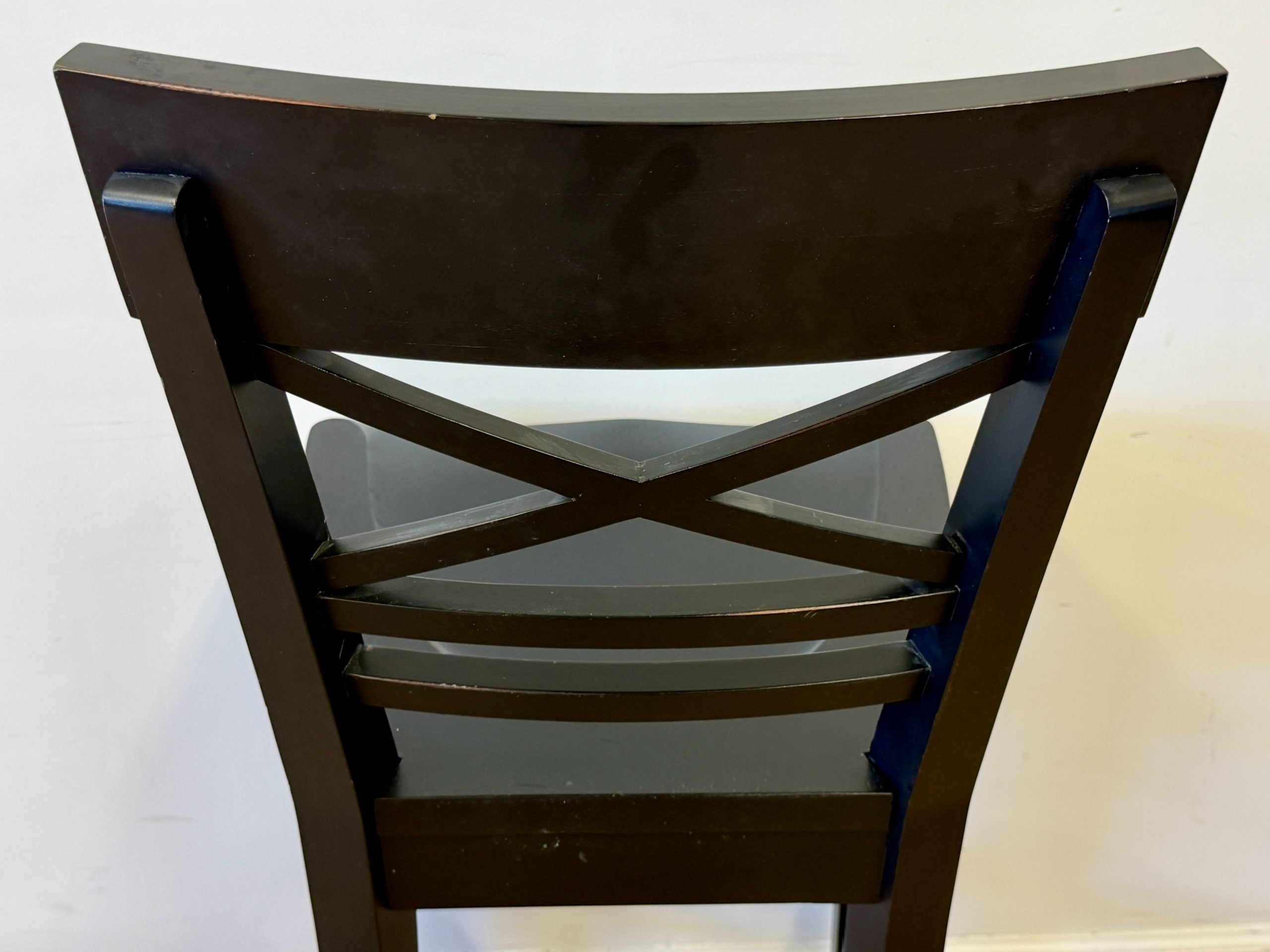 Ethan Allen Black Crossback Wood Counter Stools, Set of 4