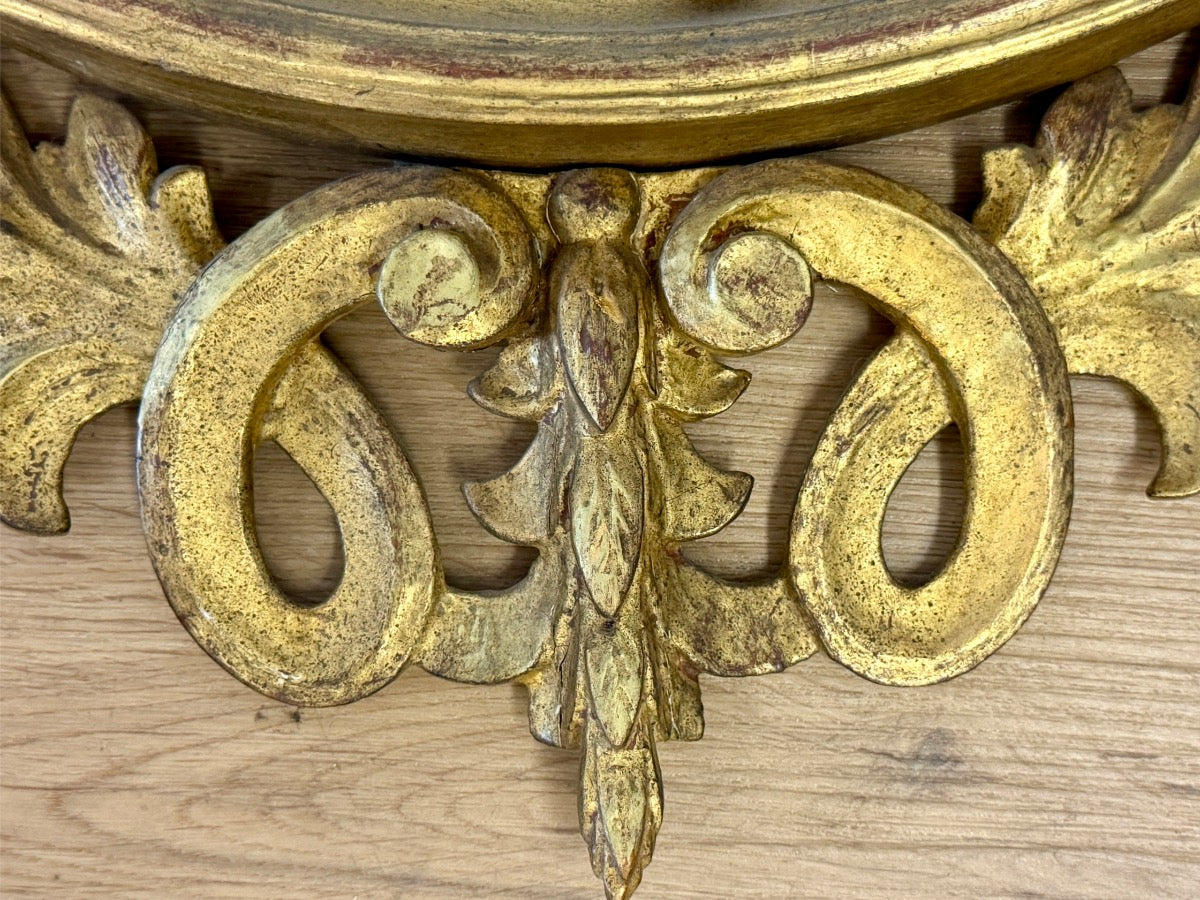 Late 18th C. George III Regency Style Giltwood Convex Mirror, circa 1780