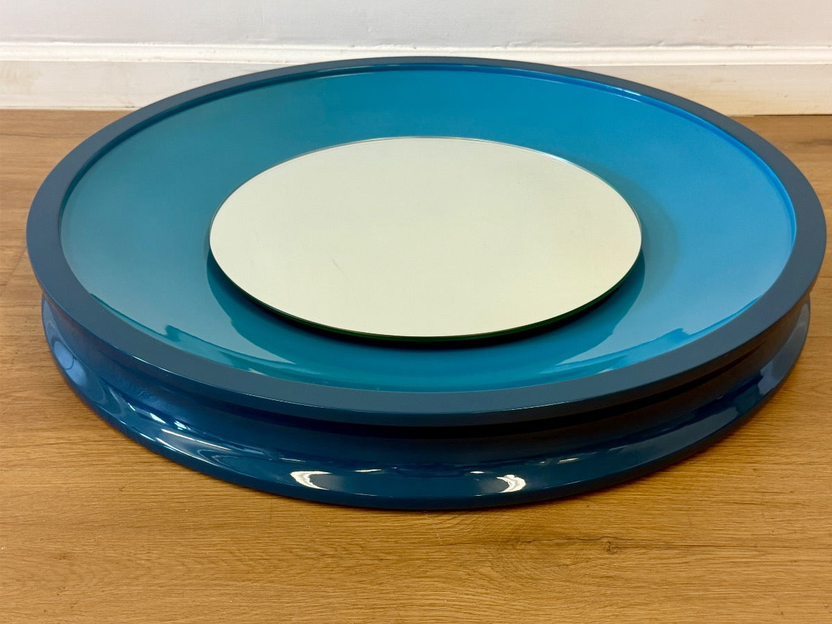 The Lacquer Company Blue Round Mirror