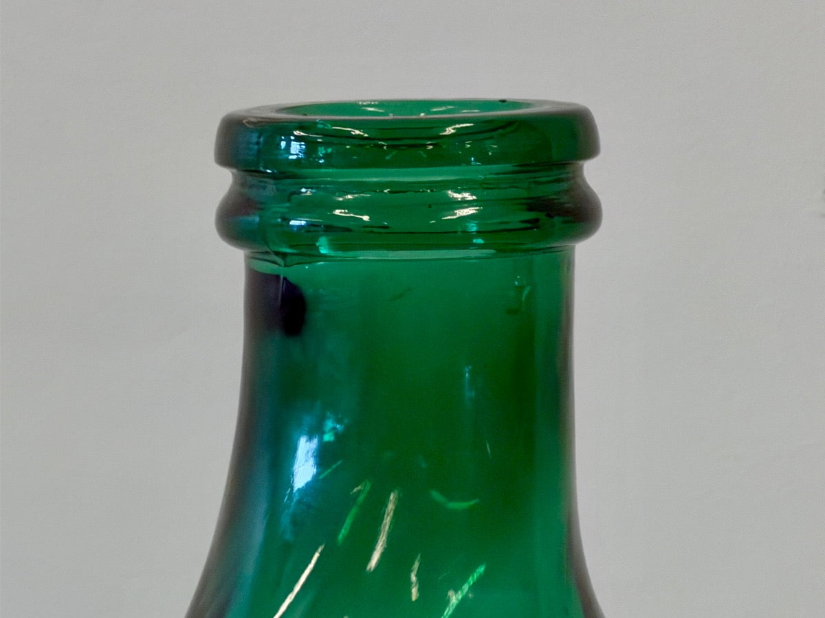 Antique Italian Green Glass Demijohns, Pair