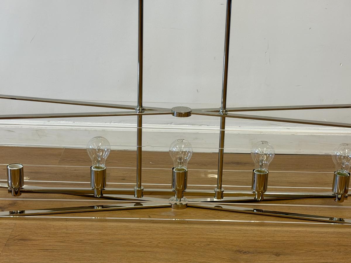 George Kovacs Linear Suspension Chandelier in Nickel