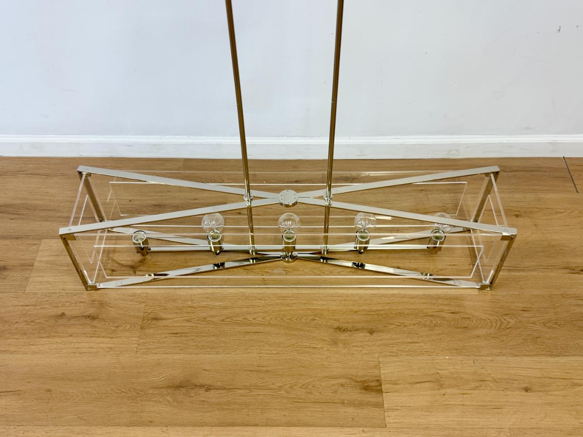 George Kovacs Linear Suspension Chandelier in Nickel