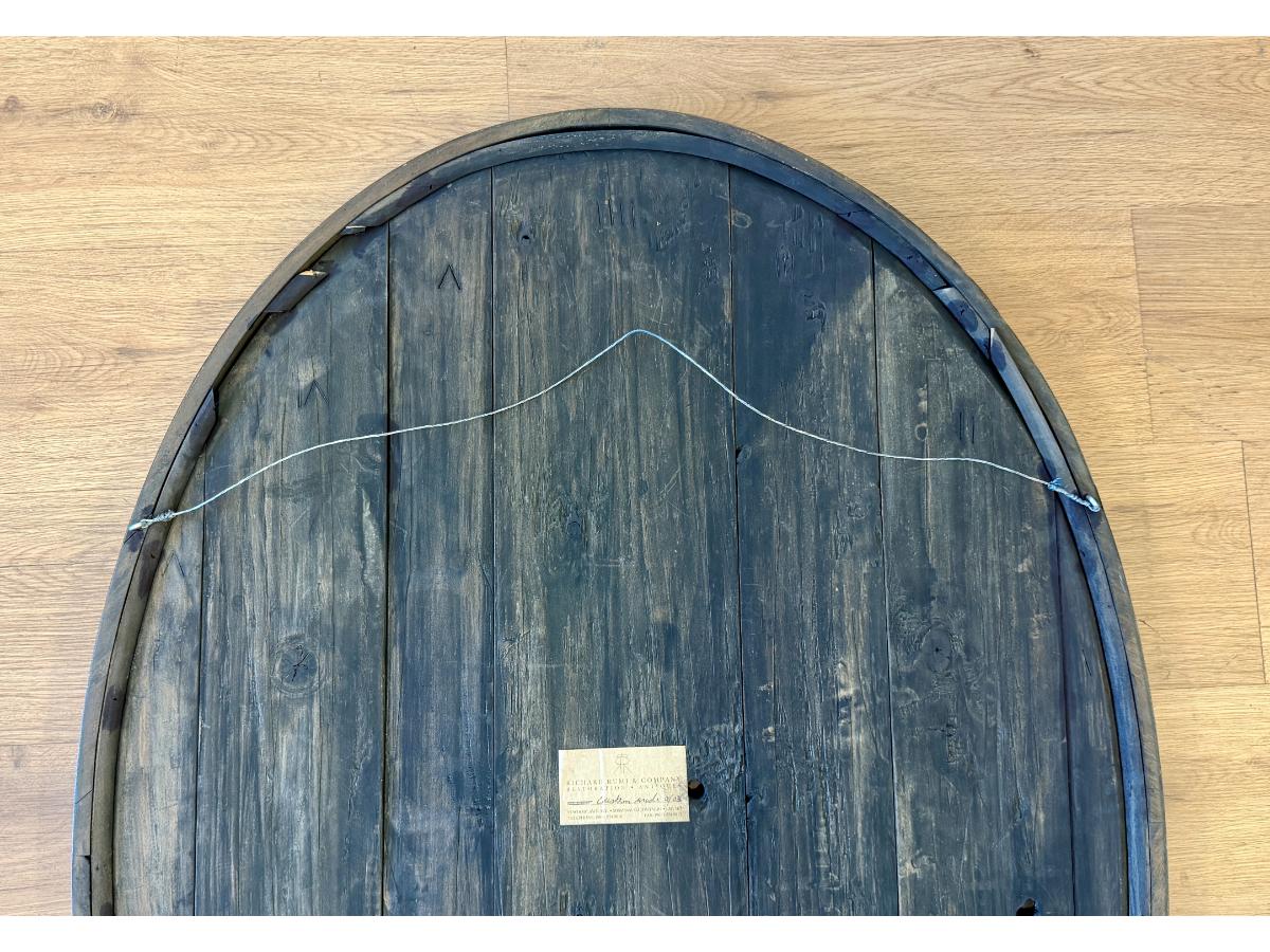Large Richard Rumi & Co. Bespoke Tooled Leather Oval Mirror