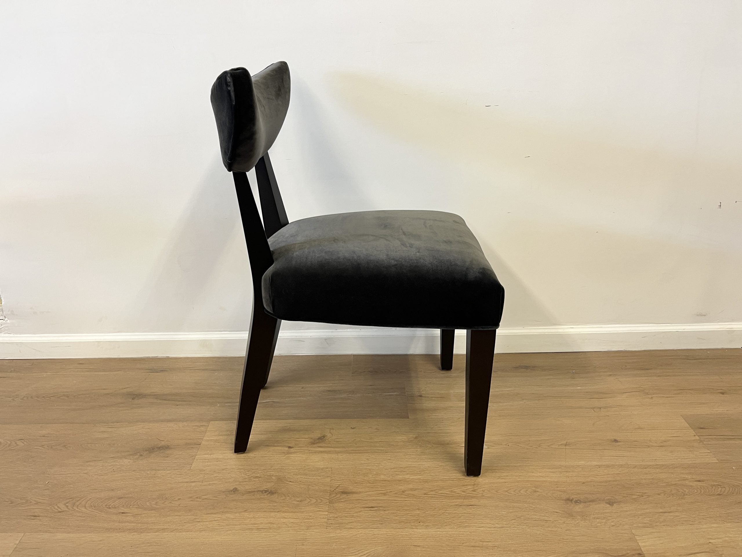 Klismos Style Dining Chairs in Black Velvet, Set of 8