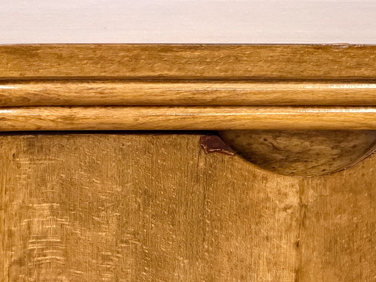 Bespoke Three Drawer Nightstands with Faux Bamboo Detail, Pair