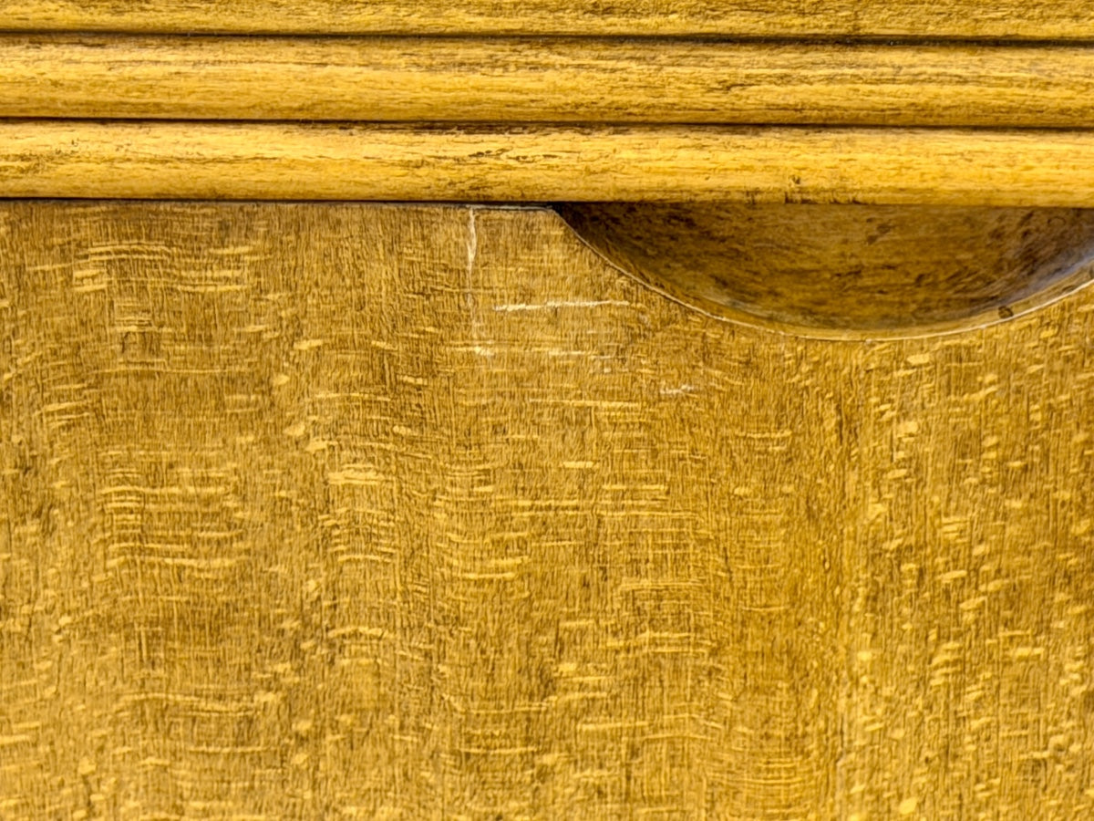 Bespoke Three Drawer Nightstands with Faux Bamboo Detail, Pair