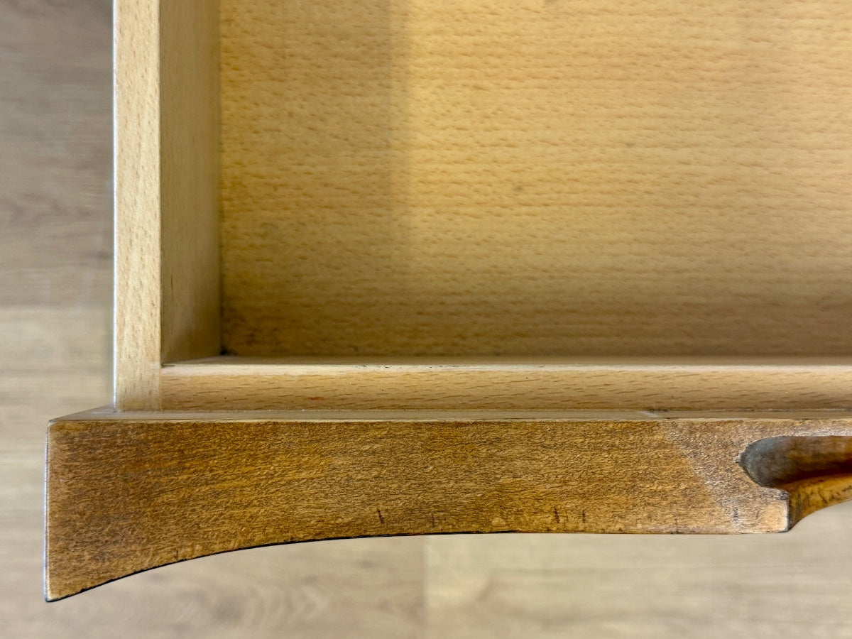 Bespoke Three Drawer Nightstands with Faux Bamboo Detail, Pair