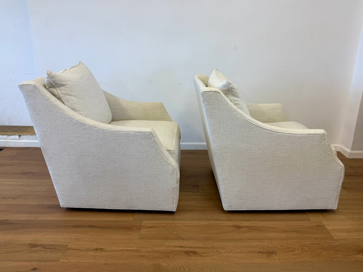 Custom Kara Swivel Chairs, Pair