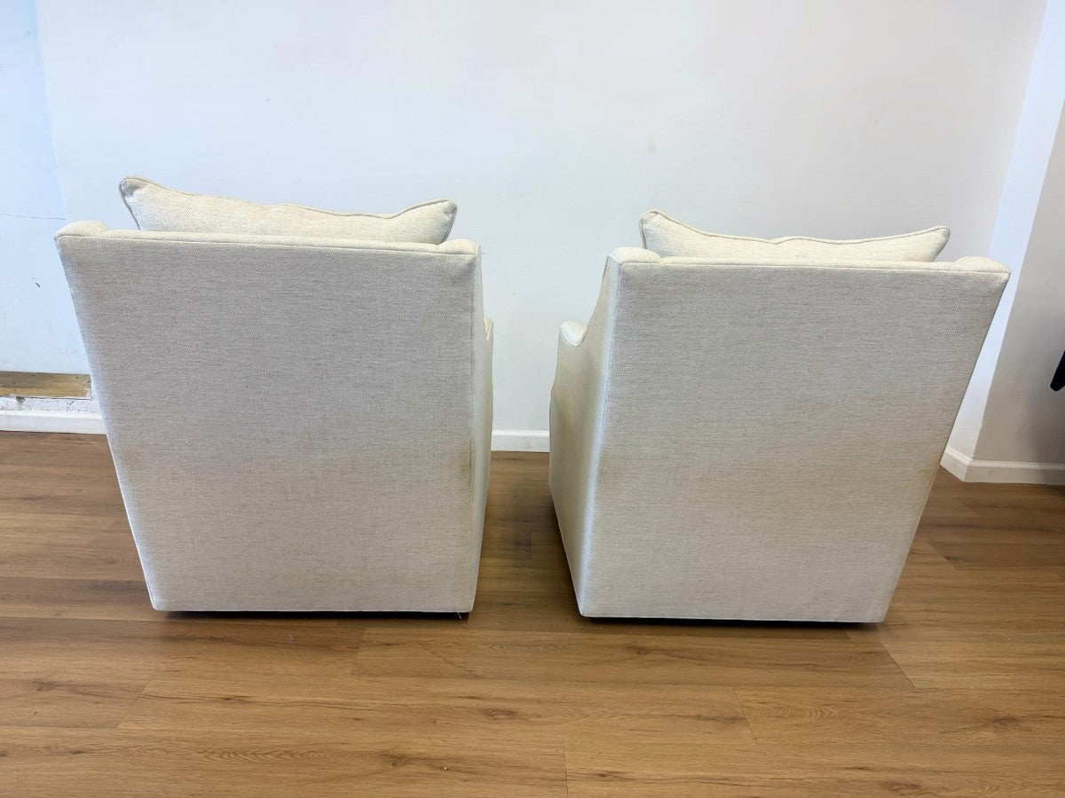 Custom Kara Swivel Chairs, Pair