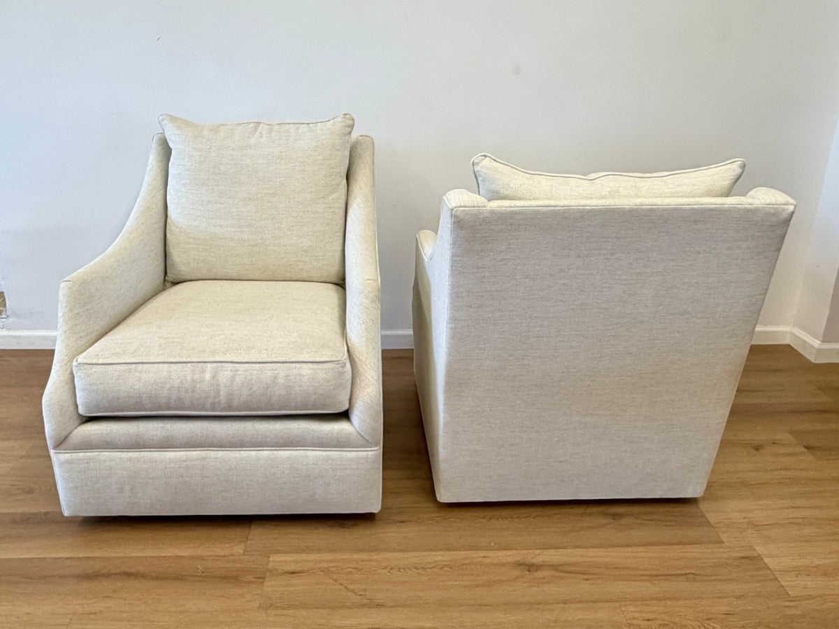 Custom Kara Swivel Chairs, Pair