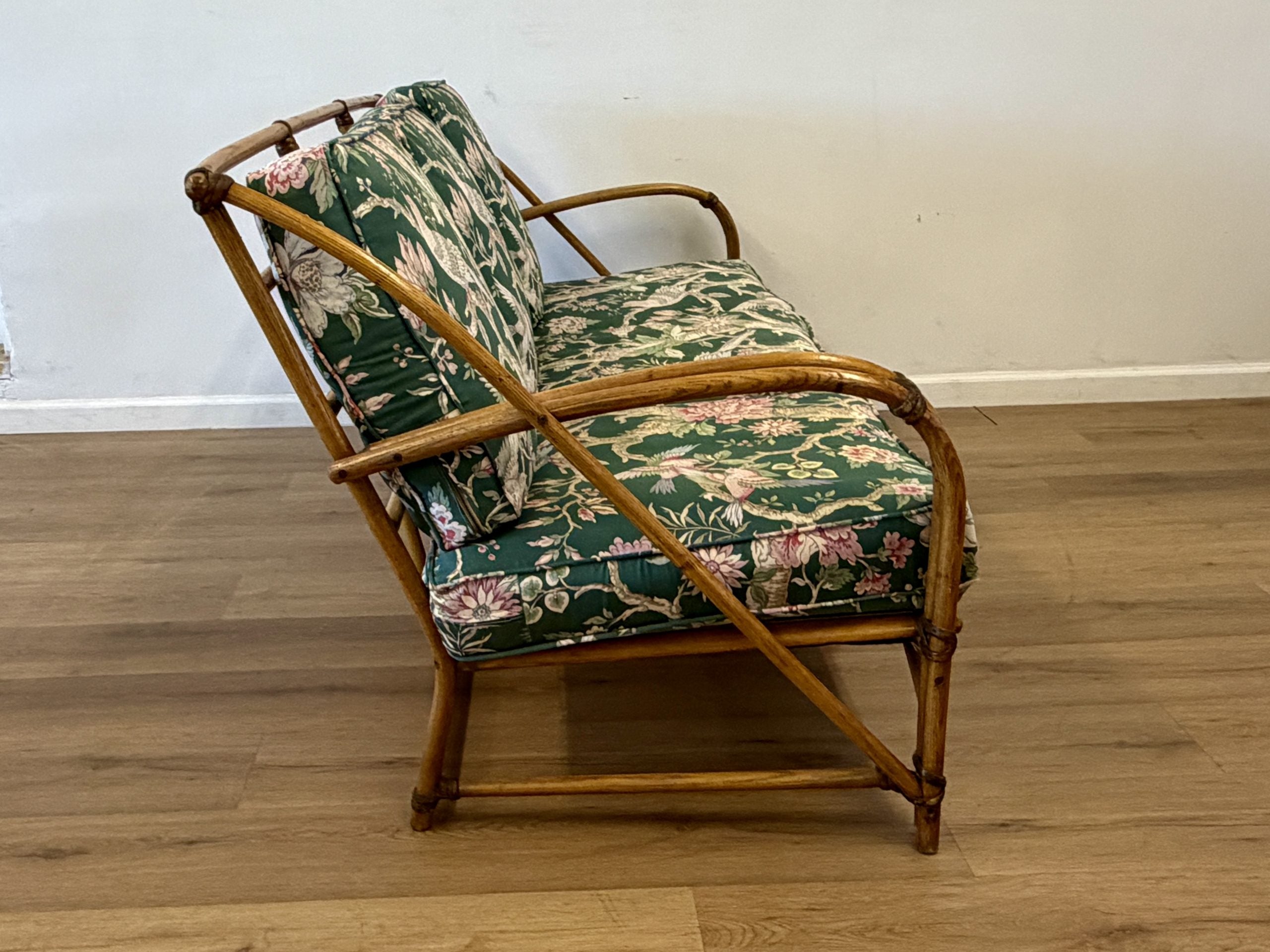 Vintage "1949" Heywood-Wakefield Rattan 3-Piece Sofa & Chairs Set