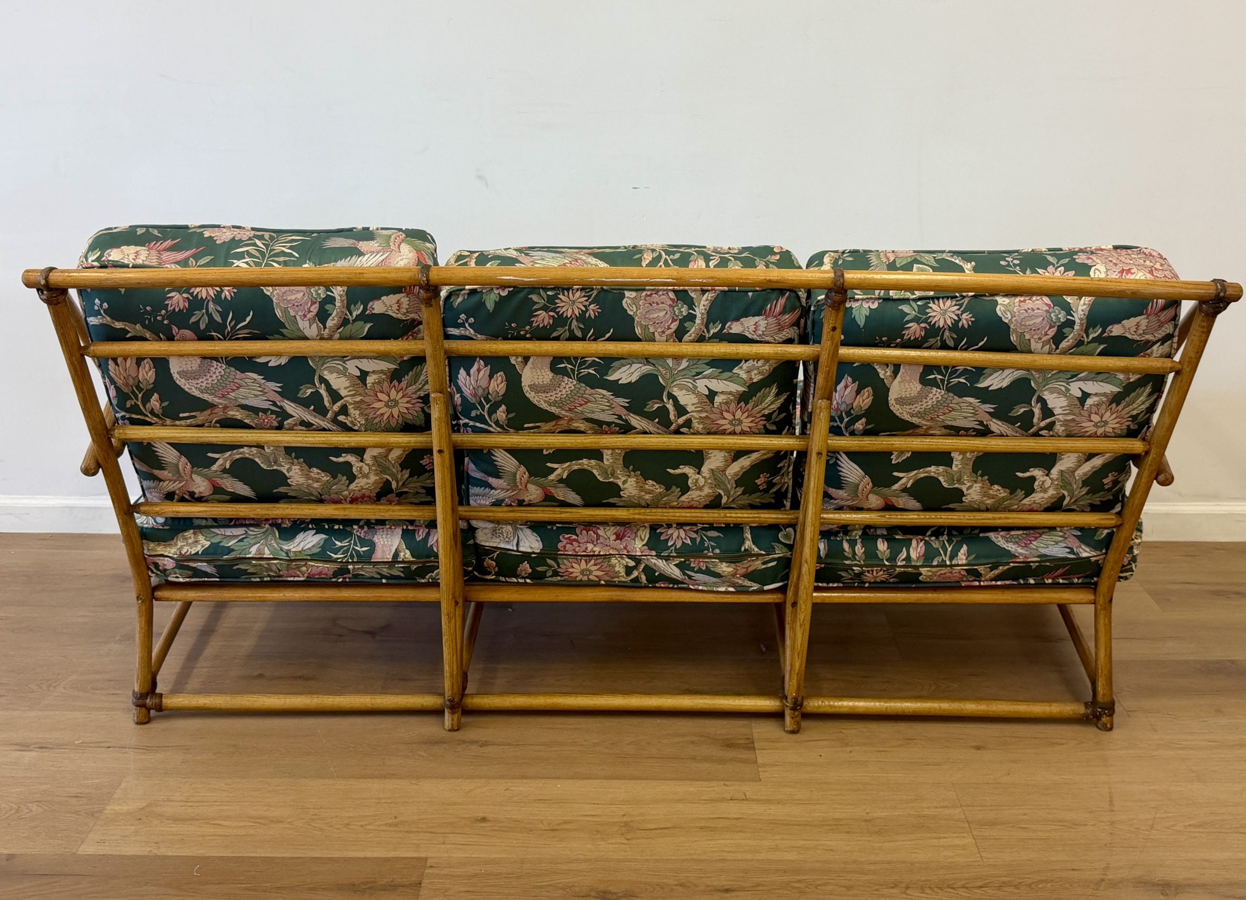 Vintage "1949" Heywood-Wakefield Rattan 3-Piece Sofa & Chairs Set
