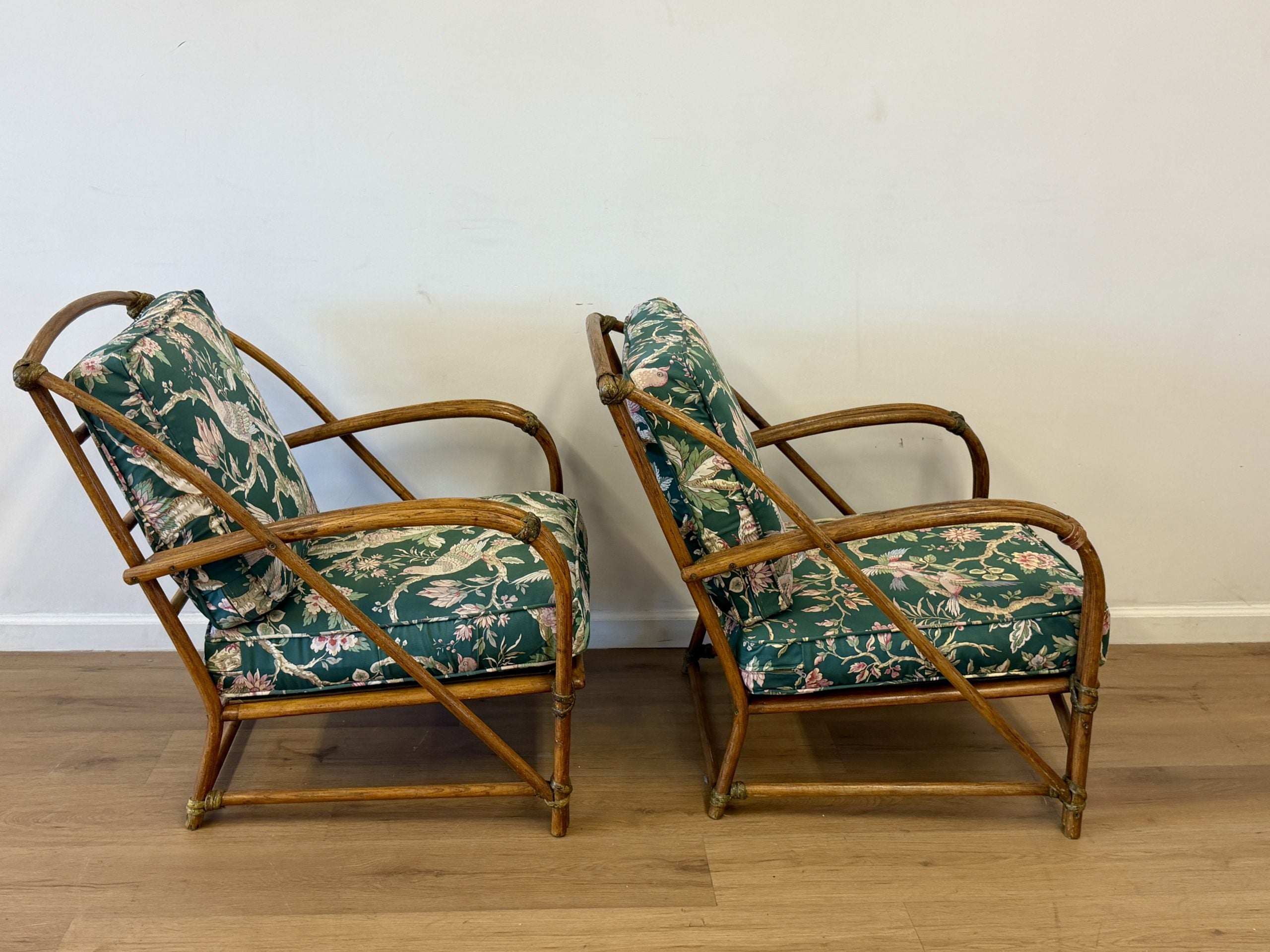 Vintage "1949" Heywood-Wakefield Rattan 3-Piece Sofa & Chairs Set