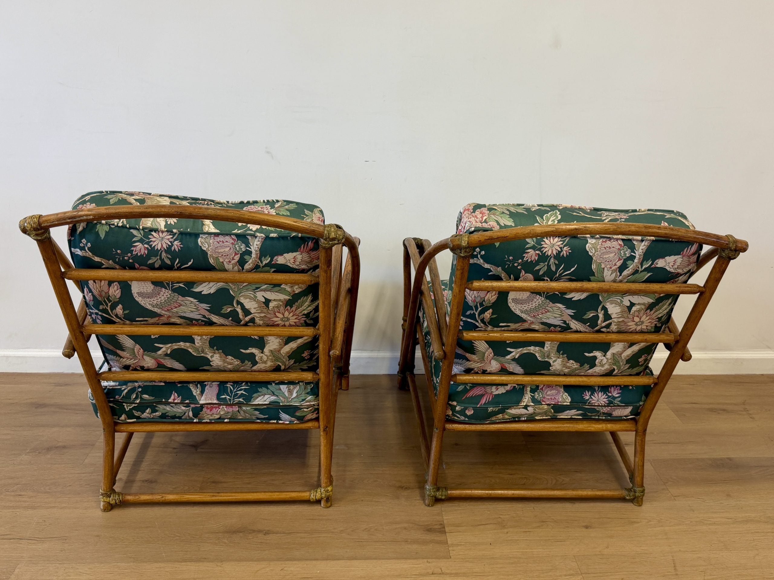 Vintage "1949" Heywood-Wakefield Rattan 3-Piece Sofa & Chairs Set