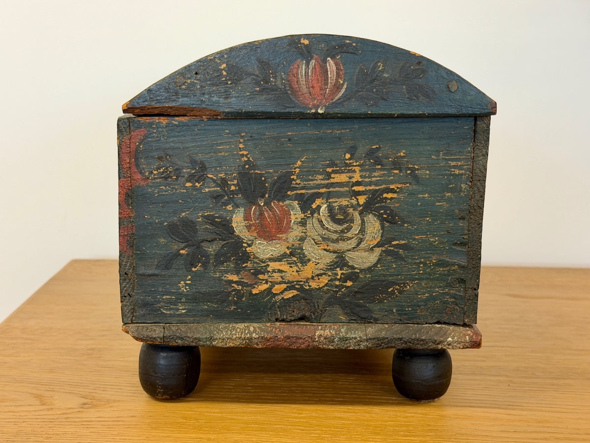 Antique Swiss Painted Box, Circa 1800