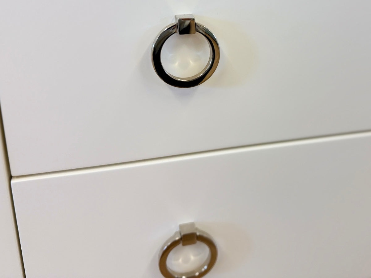Lacquered “White Dove” Custom Bedside Tables, Pair