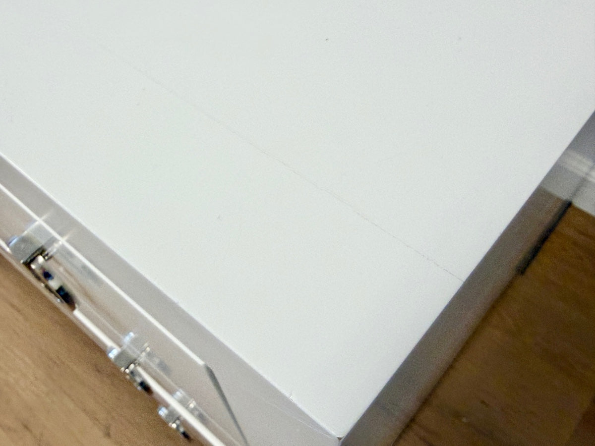 Lacquered “White Dove” Custom Bedside Tables, Pair