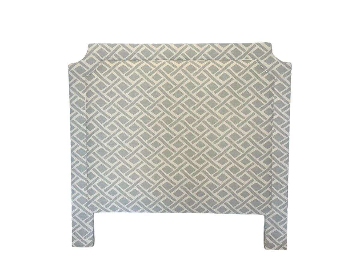 Upholstered Grey & White Queen Headboard