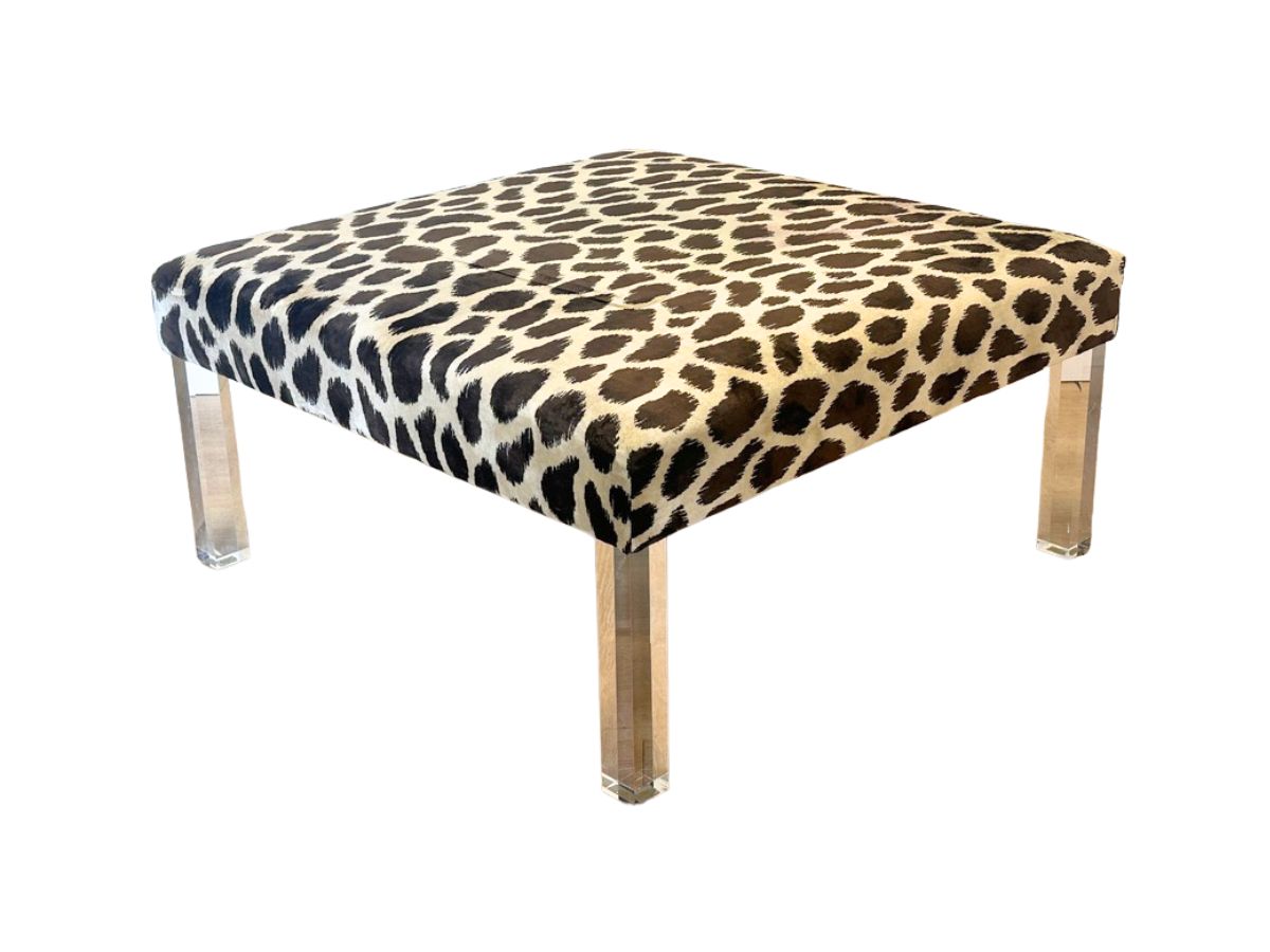 Upholstered Lucite Bench/Cocktail Table