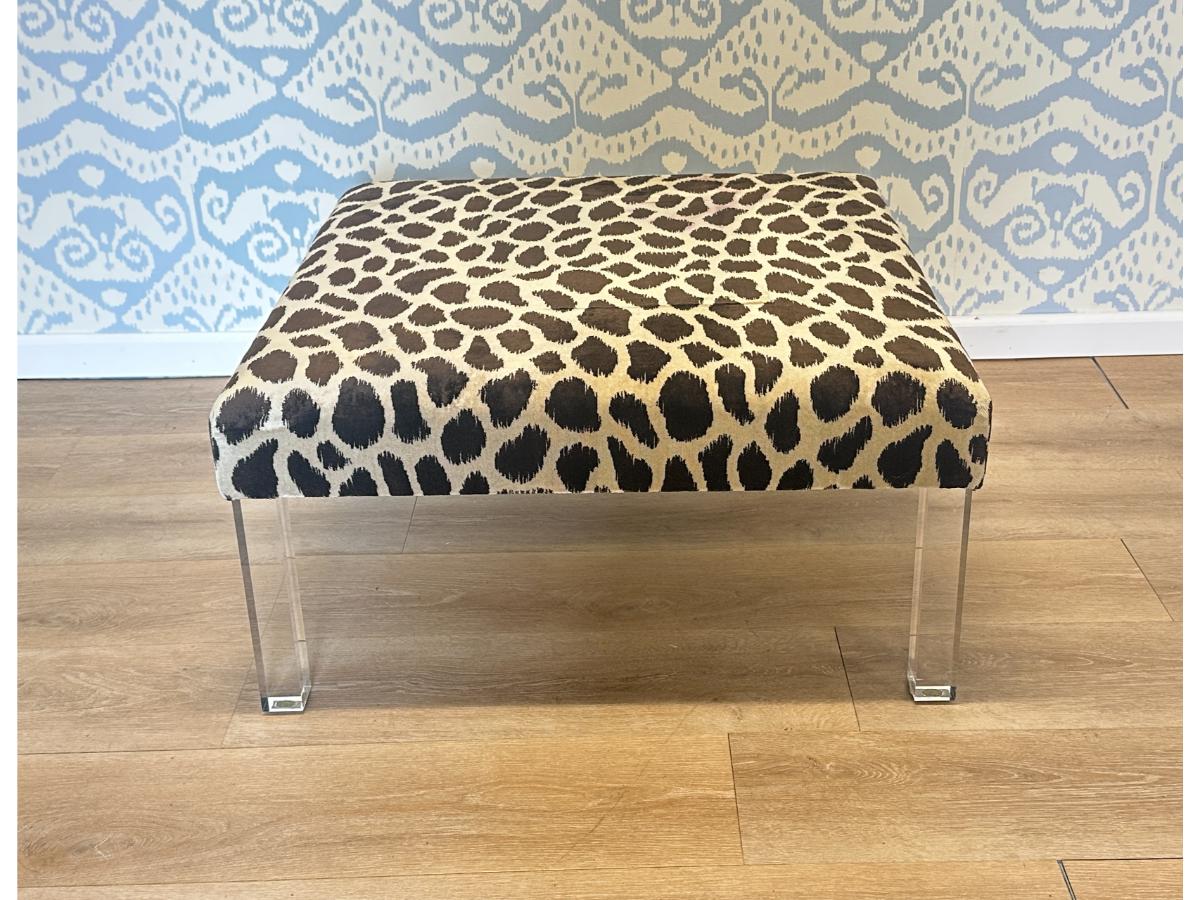 Upholstered Lucite Bench/Cocktail Table