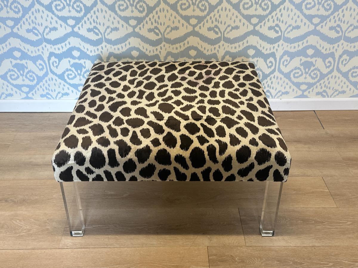 Upholstered Lucite Bench/Cocktail Table