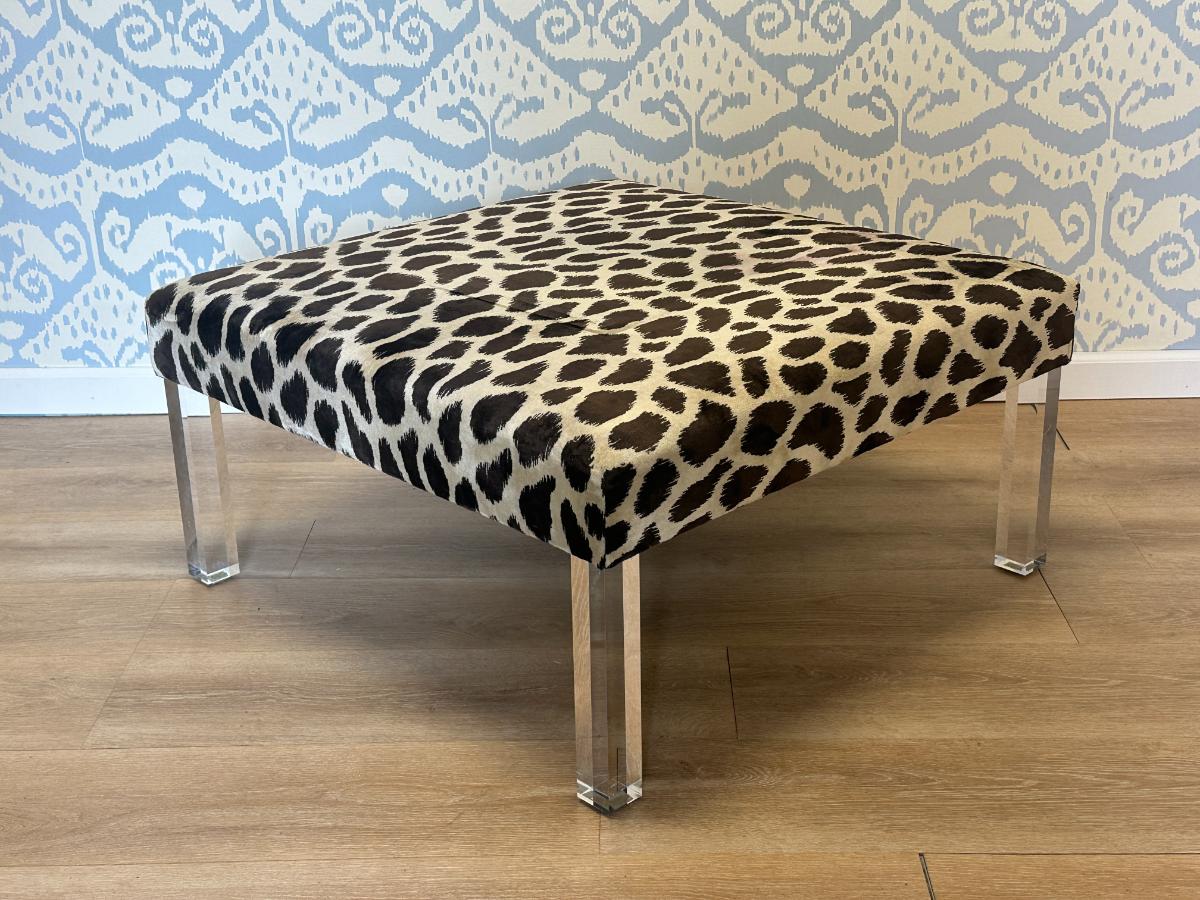 Upholstered Lucite Bench/Cocktail Table