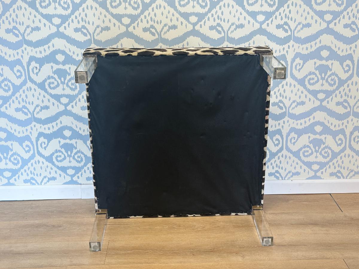 Upholstered Lucite Bench/Cocktail Table